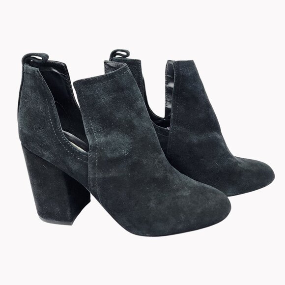 Steve Madden Womens Norelle Nayna 8M Leather Heeled Ankle Booties Cutout Side - Picture 4 of 7